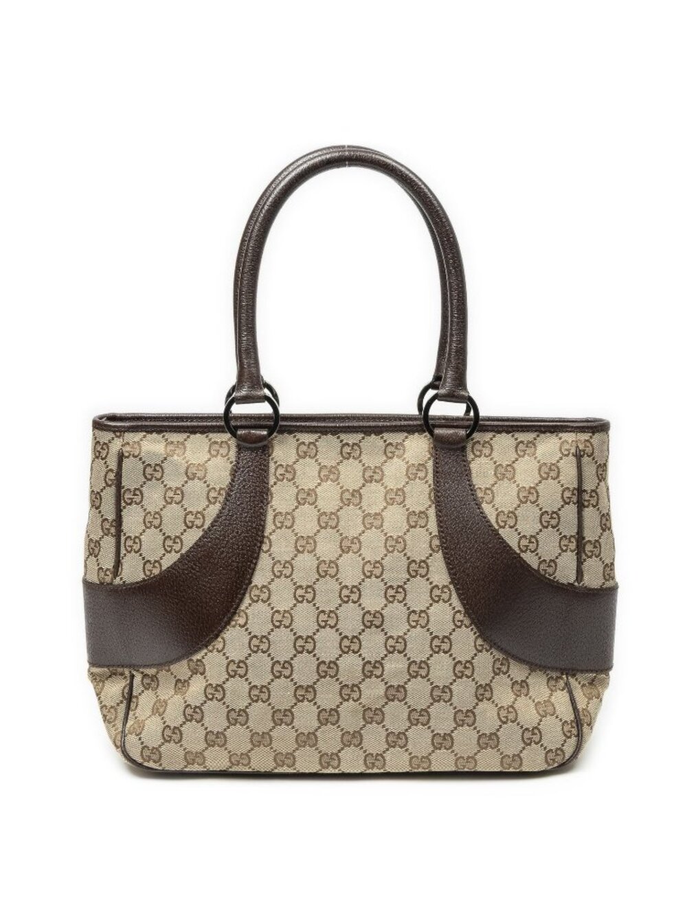 Gucci Tote Bag Brown Beige GG Canvas